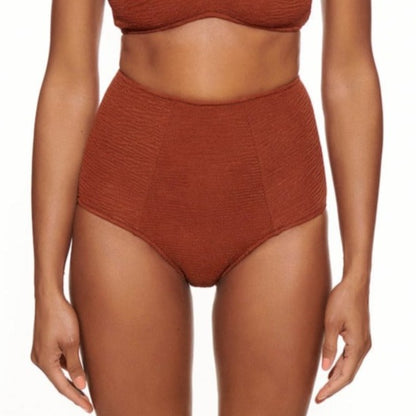 Slip bikini a vita alta Terracotta / XS Pamela High Waisted Bikini Bottoms San Rocco Italia