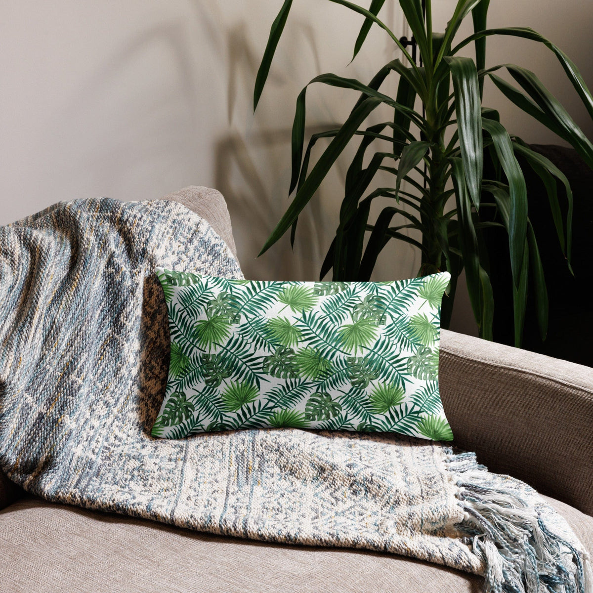 Wonen - Kussens en plaids Premium sierkussen Tropical Leaves San Rocco Italia