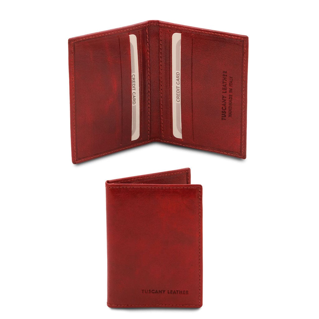 Accesorios de piel para mujer Rojo Tarjetero exclusivo de piel | TL142063 San Rocco Italia