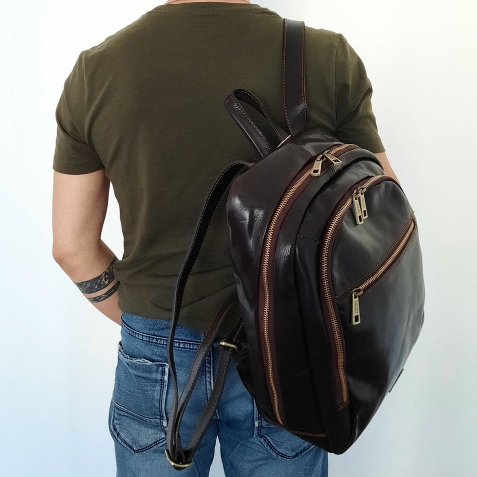 Zaini in pelle Perth - Zaino in pelle a 2 scomparti | TL142049 San Rocco Italia