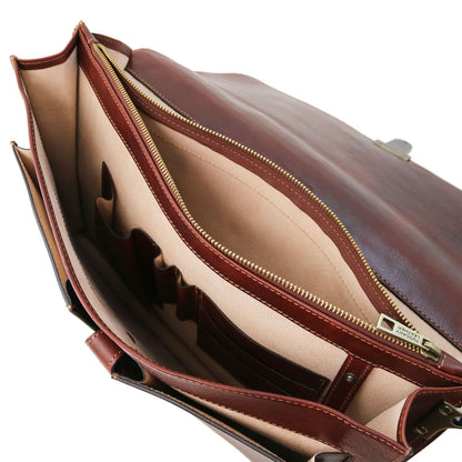Leather briefcases Assisi - Leather briefcase 3 compartments | TL141825 San Rocco Italia