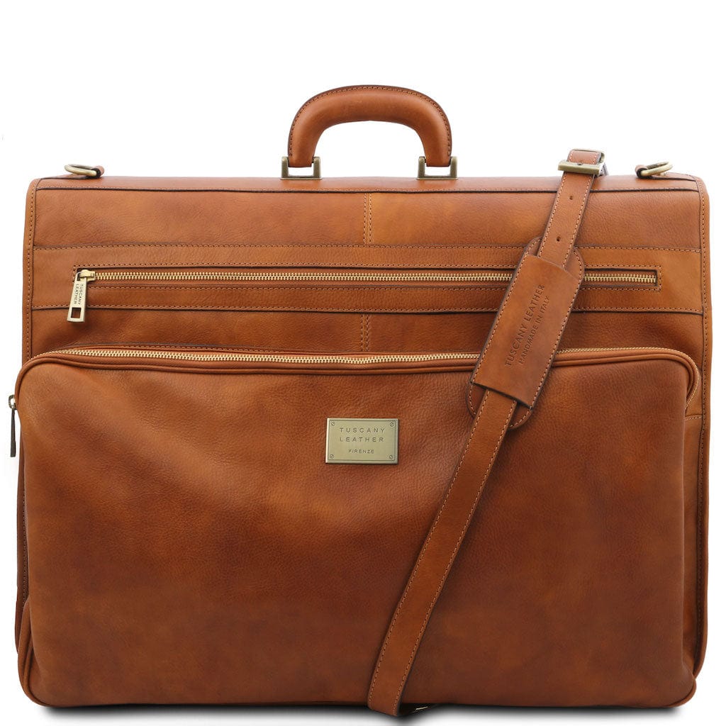Leather garment bags Natural Papeete - Leather Garment Bag | TL142337 suiter bag San Rocco Italia