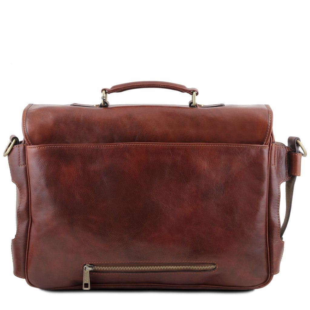 Borse porta laptop in pelle Ventimiglia - Cartella TL SMART in pelle multicomparto con tasche frontali | TL142069 San Rocco Italia