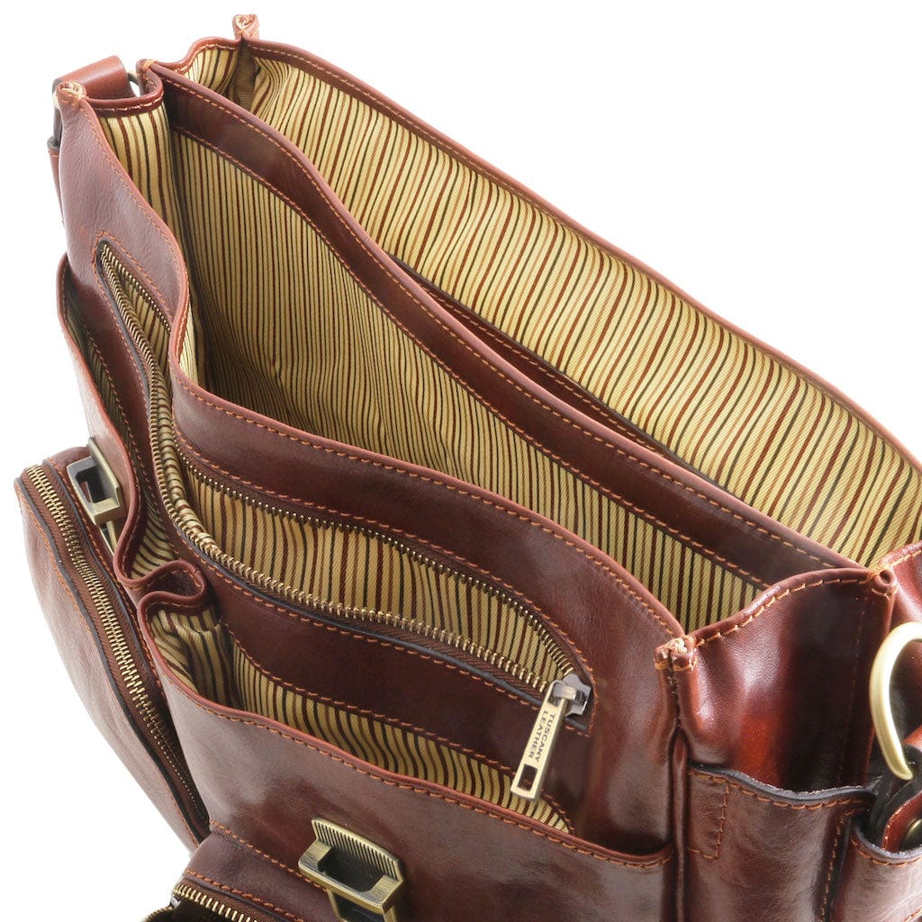 Borse porta laptop in pelle Ventimiglia - Cartella TL SMART in pelle multicomparto con tasche frontali | TL142069 San Rocco Italia