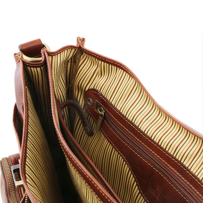 Borse porta laptop in pelle Ventimiglia - Cartella TL SMART in pelle multicomparto con tasche frontali | TL142069 San Rocco Italia