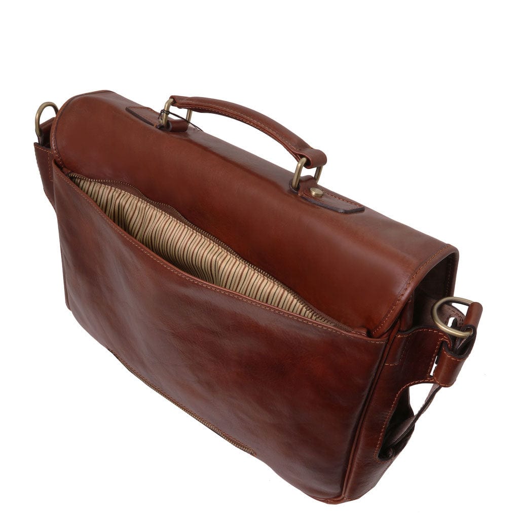 Borse porta laptop in pelle Ventimiglia - Cartella TL SMART in pelle multicomparto con tasche frontali | TL142069 San Rocco Italia