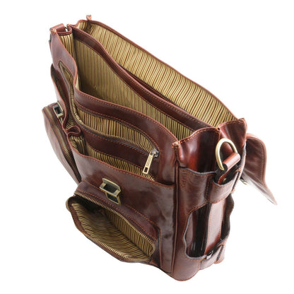 Borse porta laptop in pelle Ventimiglia - Cartella TL SMART in pelle multicomparto con tasche frontali | TL142069 San Rocco Italia