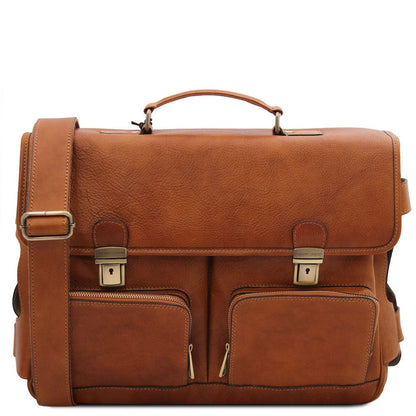 Borse porta laptop in pelle Naturale Ventimiglia - Cartella TL SMART in pelle multicomparto con tasche frontali | TL142069 San Rocco Italia