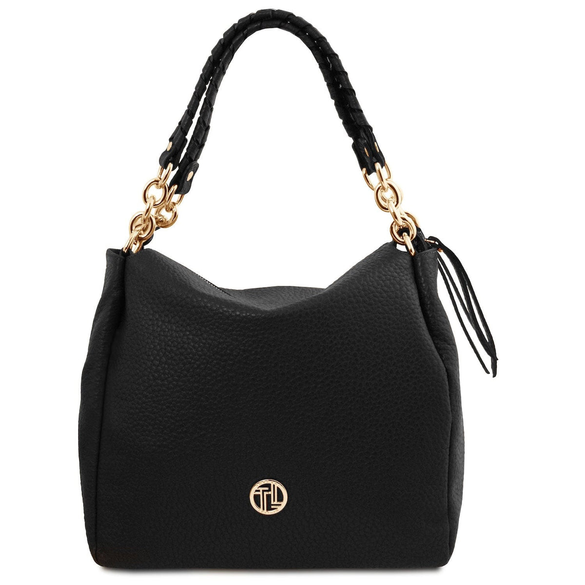 Leather shoulder bags Black Amy - Soft Italian leather shopping bag | TL142385 San Rocco Italia