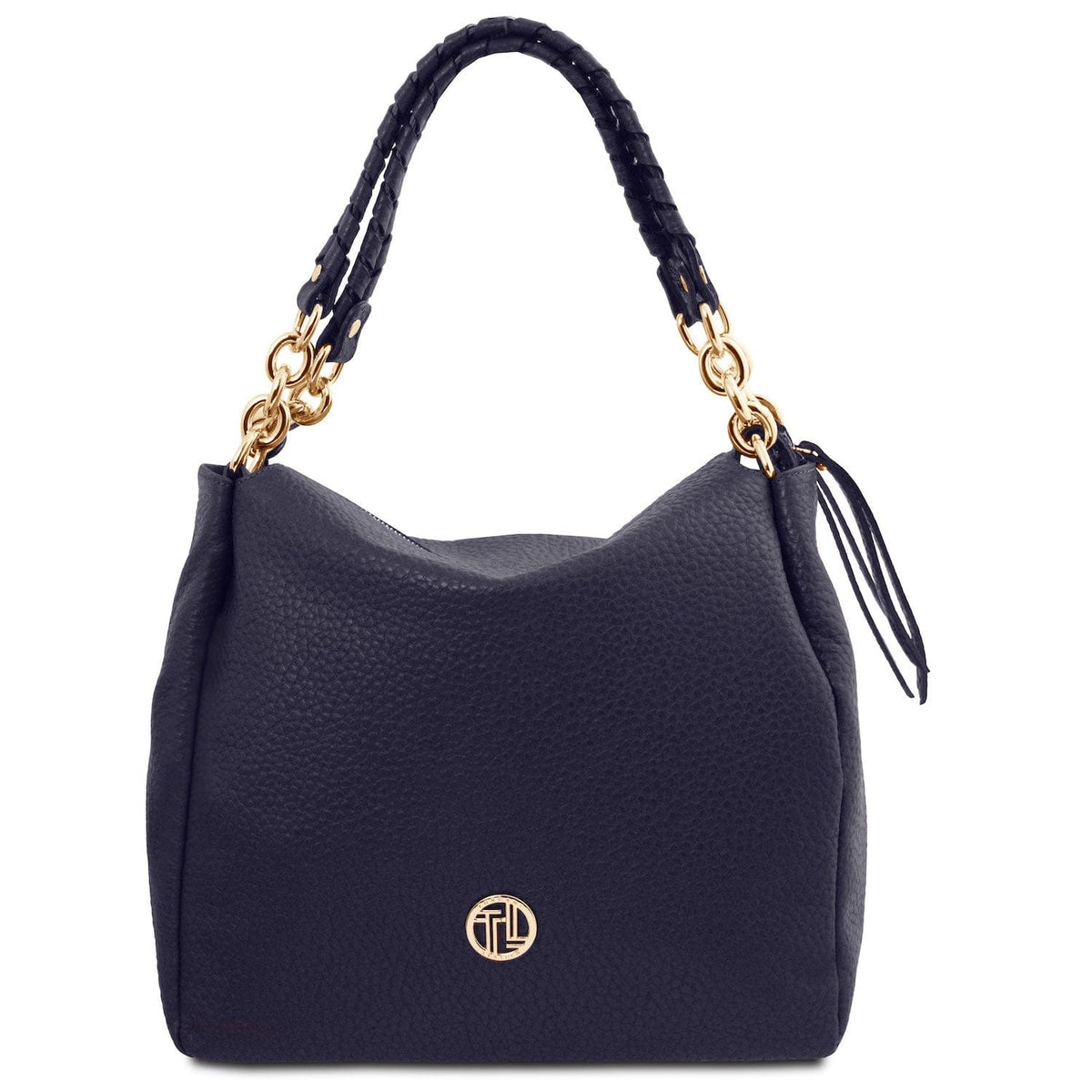 Leather shoulder bags Dark Blue Amy - Soft Italian leather shopping bag | TL142385 San Rocco Italia