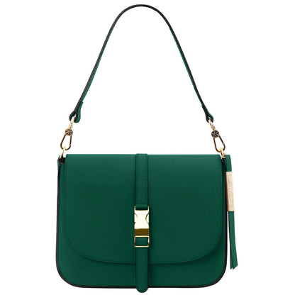 Leather shoulder bags Forest Green Nausica - Italian leather shoulder bag | TL141598 San Rocco Italia