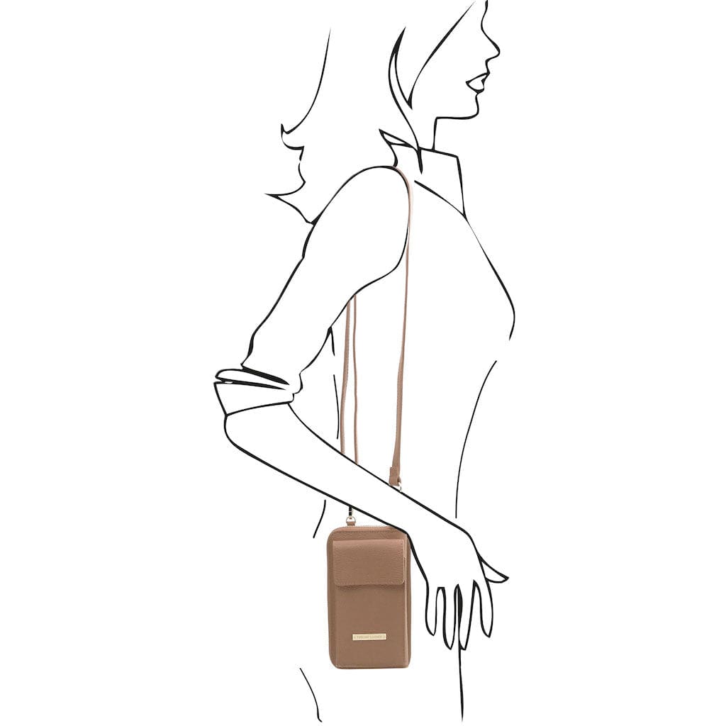Bolsos de hombro de piel TL Bag - Cartera de piel con correa y compartimento para móvil | TL142323 San Rocco Italia