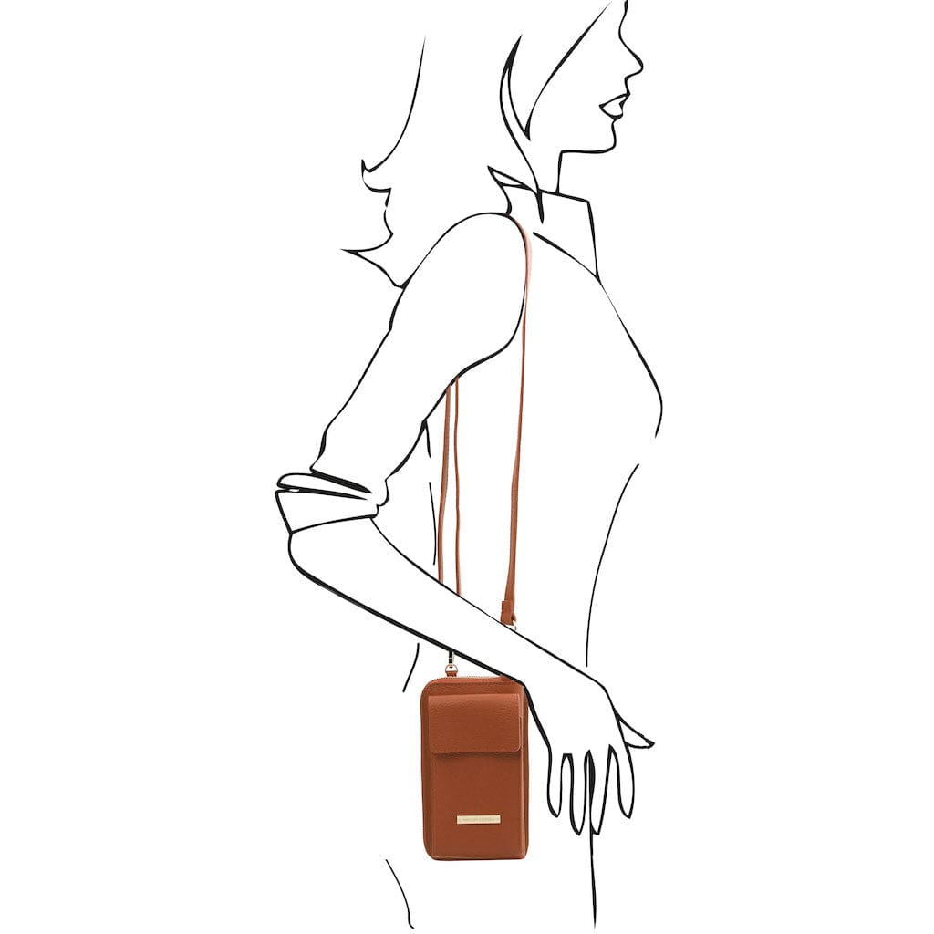 Bolsos de hombro de piel TL Bag - Cartera de piel con correa y compartimento para móvil | TL142323 San Rocco Italia