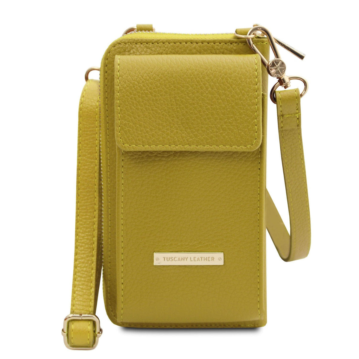Bolsos de hombro de piel Verde TL Bag - Cartera de piel con correa y compartimento para móvil | TL142323 San Rocco Italia