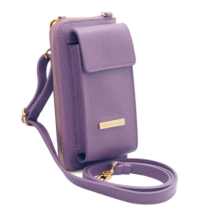 TL Bag - Cartera de piel con correa y compartimento para móvil | TL142323 - Bolsos premium de hombro de piel - Compra ahora en San Rocco Italia