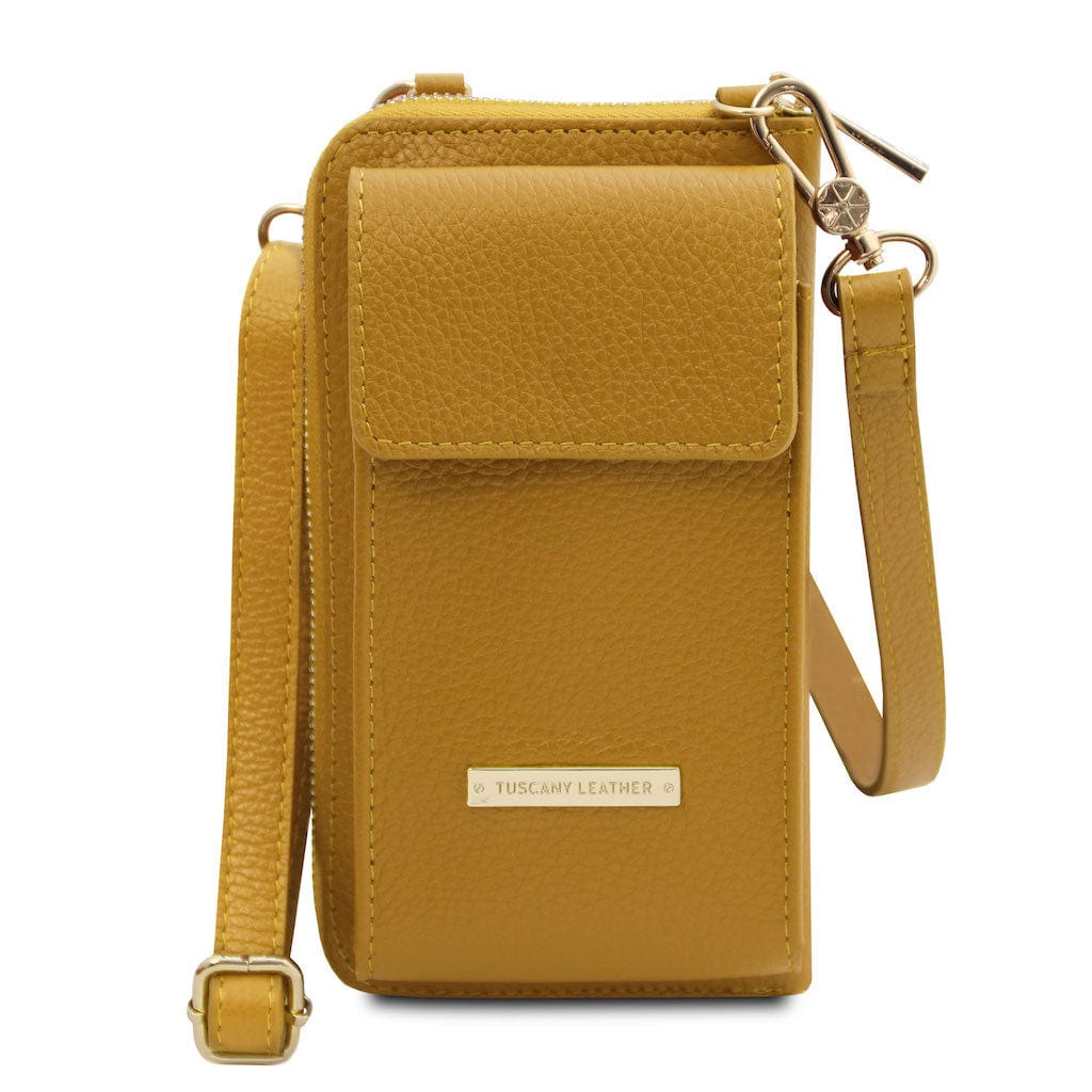 Bolsos de hombro de piel Mostaza TL Bag - Cartera de piel con correa y compartimento para móvil | TL142323 San Rocco Italia