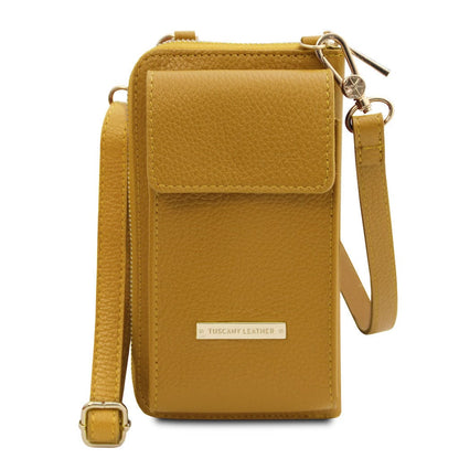 Bolsos de hombro de piel Mostaza TL Bag - Cartera de piel con correa y compartimento para móvil | TL142323 San Rocco Italia