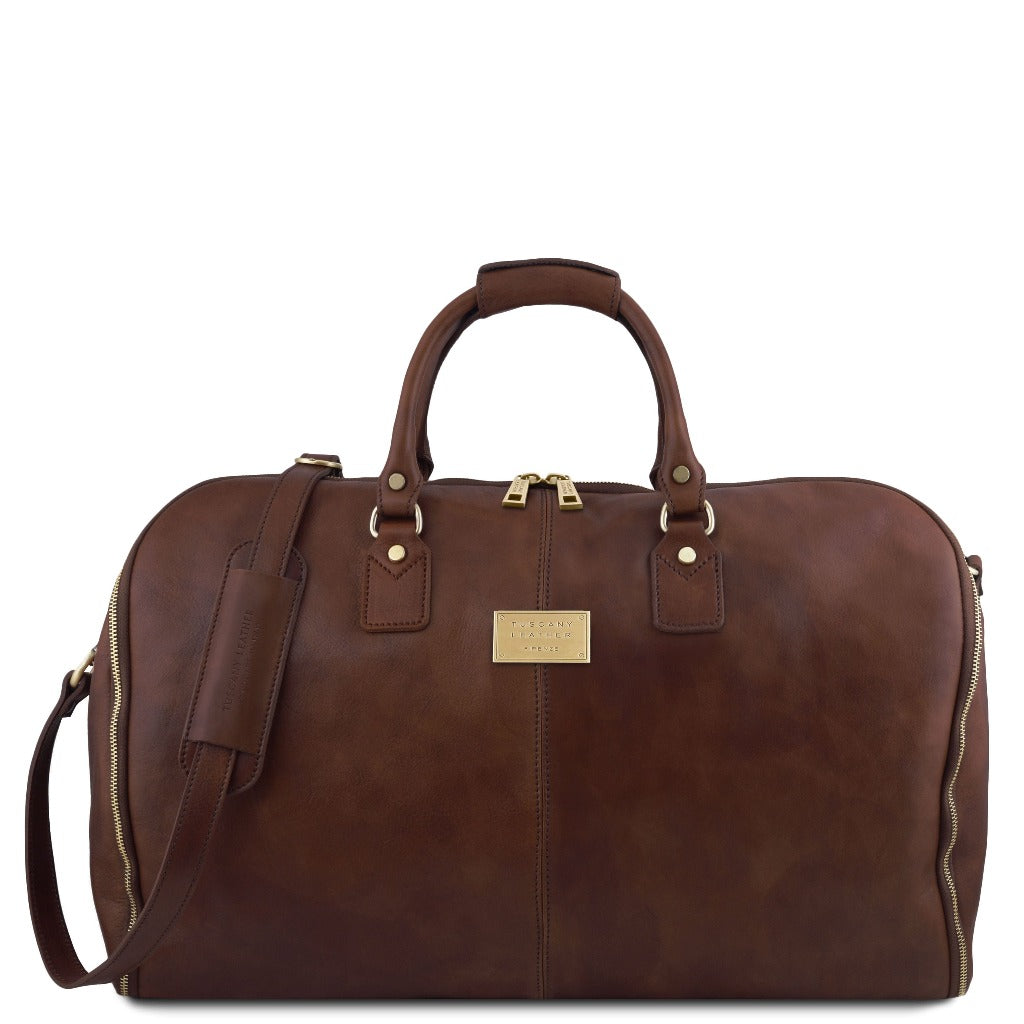 Bolsas de viaje de piel Marrón oscuro Antigua - Bolsa de viaje/portatrajes de piel | TL142341 San Rocco Italia