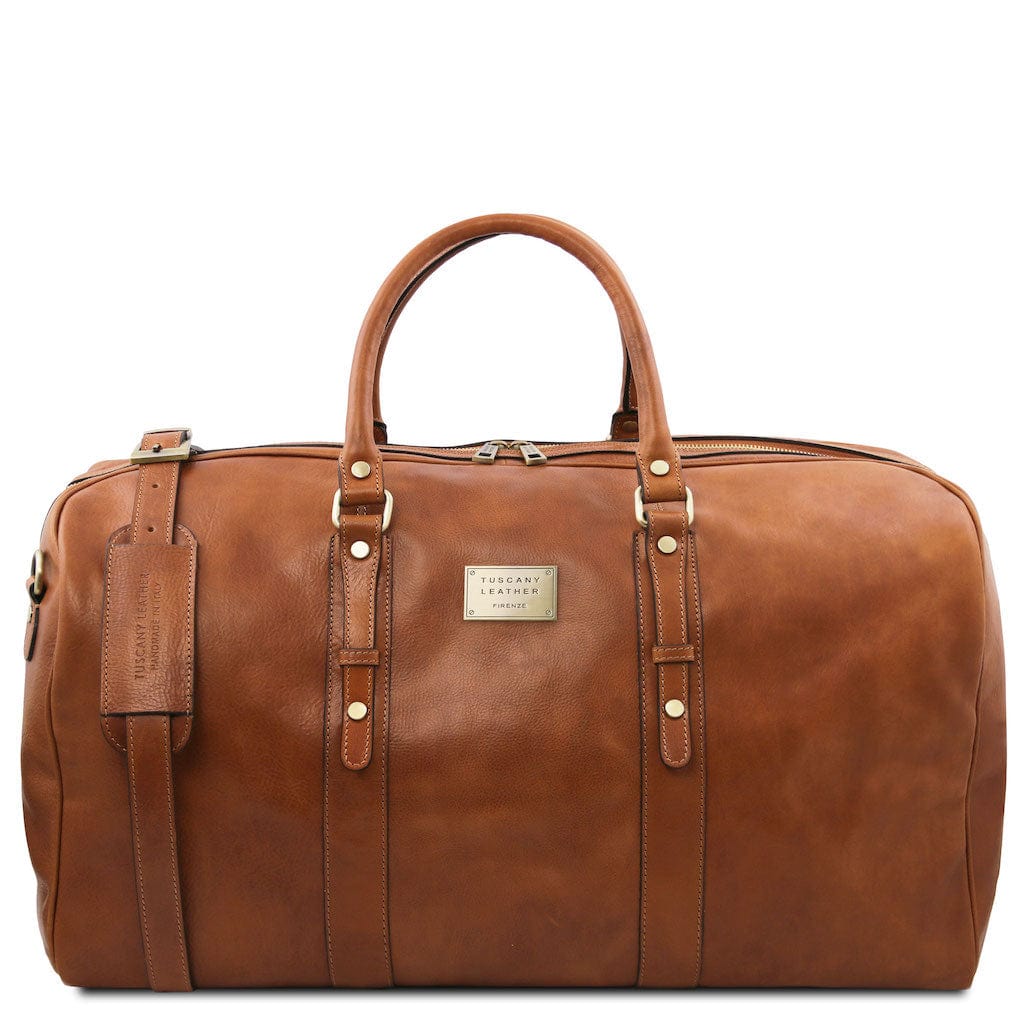 Leather Travel bags Natural Francoforte - Exclusive Leather Weekender Travel Bag | TL142338 San Rocco Italia