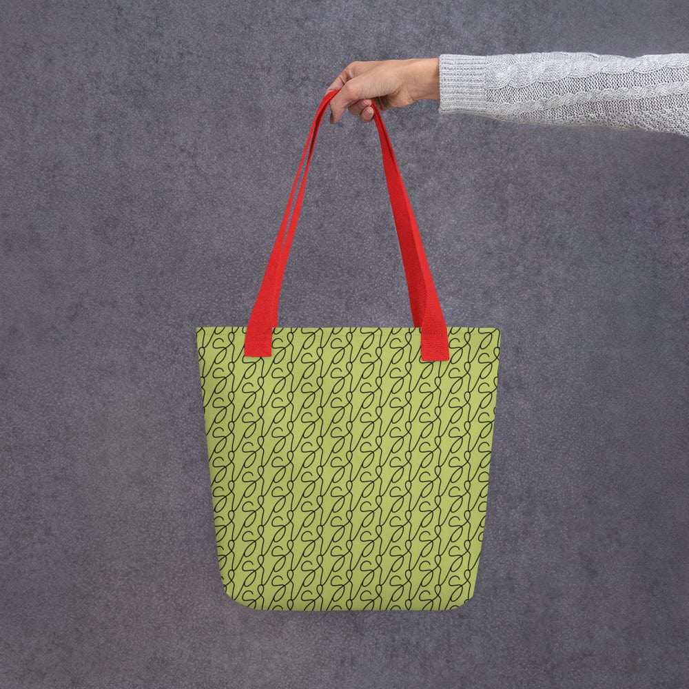 Mala tote com logótipo vermelho e verde-azeitona San Rocco Italia