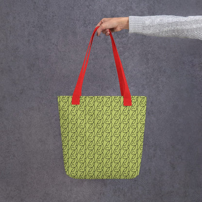 Mala tote com logótipo vermelho e verde-azeitona San Rocco Italia