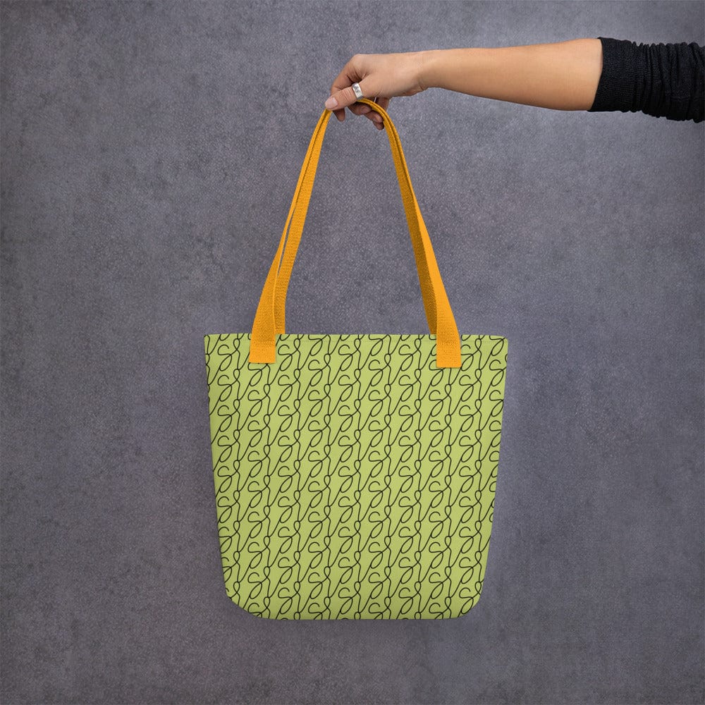 Mala tote com logótipo amarelo e verde-azeitona San Rocco Italia