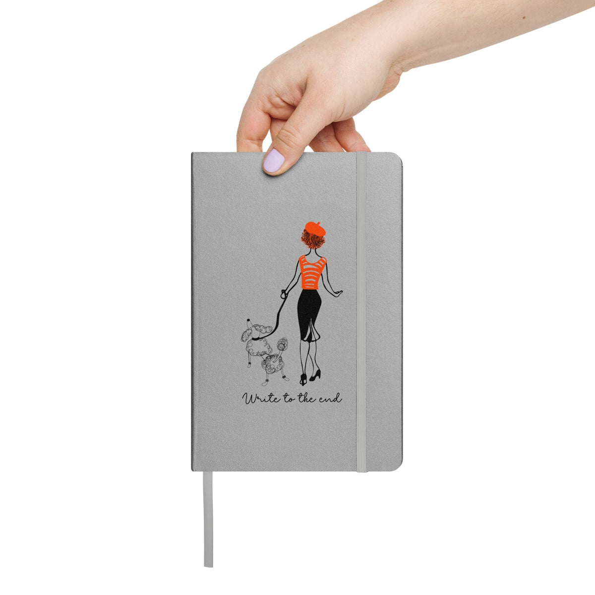 Journals Write to the End Woman and French Poodle Hardcover Bound Journal San Rocco Italia