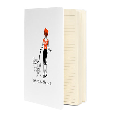 Journals Write to the End Woman and French Poodle Hardcover Bound Journal San Rocco Italia