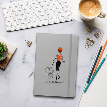 Journals Silver Write to the End Woman and French Poodle Hardcover Bound Journal San Rocco Italia