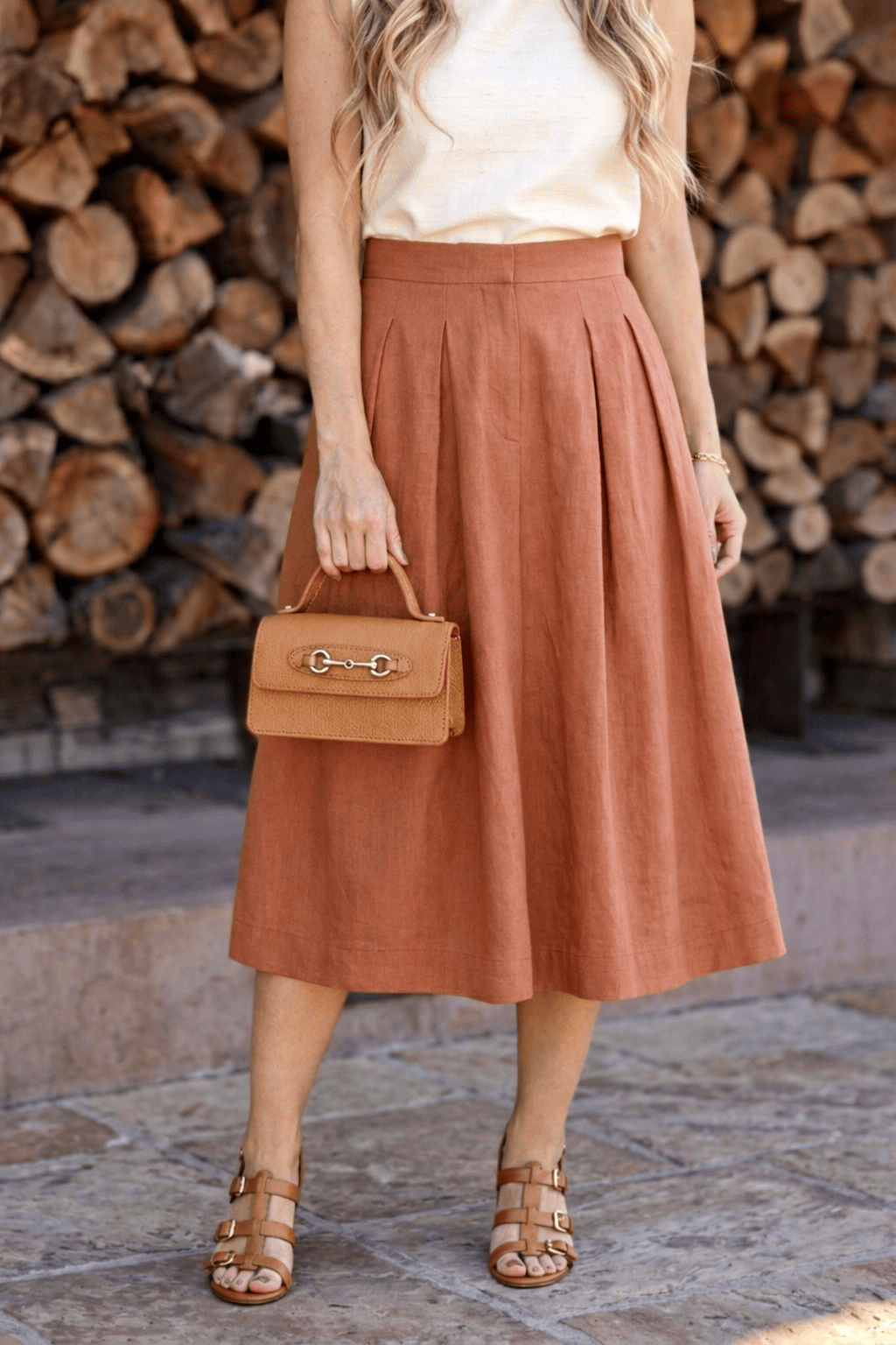 Bolso Sofia de cuero con cadena, diseño de bocado de caballo