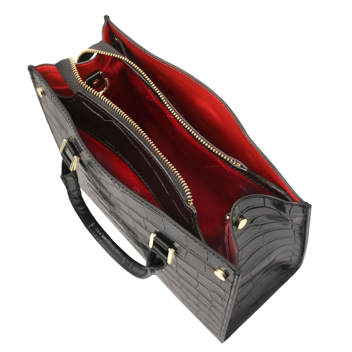 Croque – Bolso tote de piel con estampado de cocodrilo