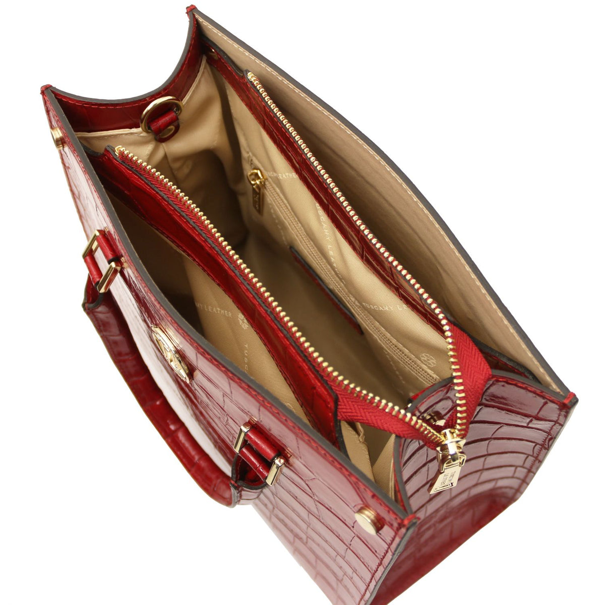 Croque – Bolso tote de piel con estampado de cocodrilo