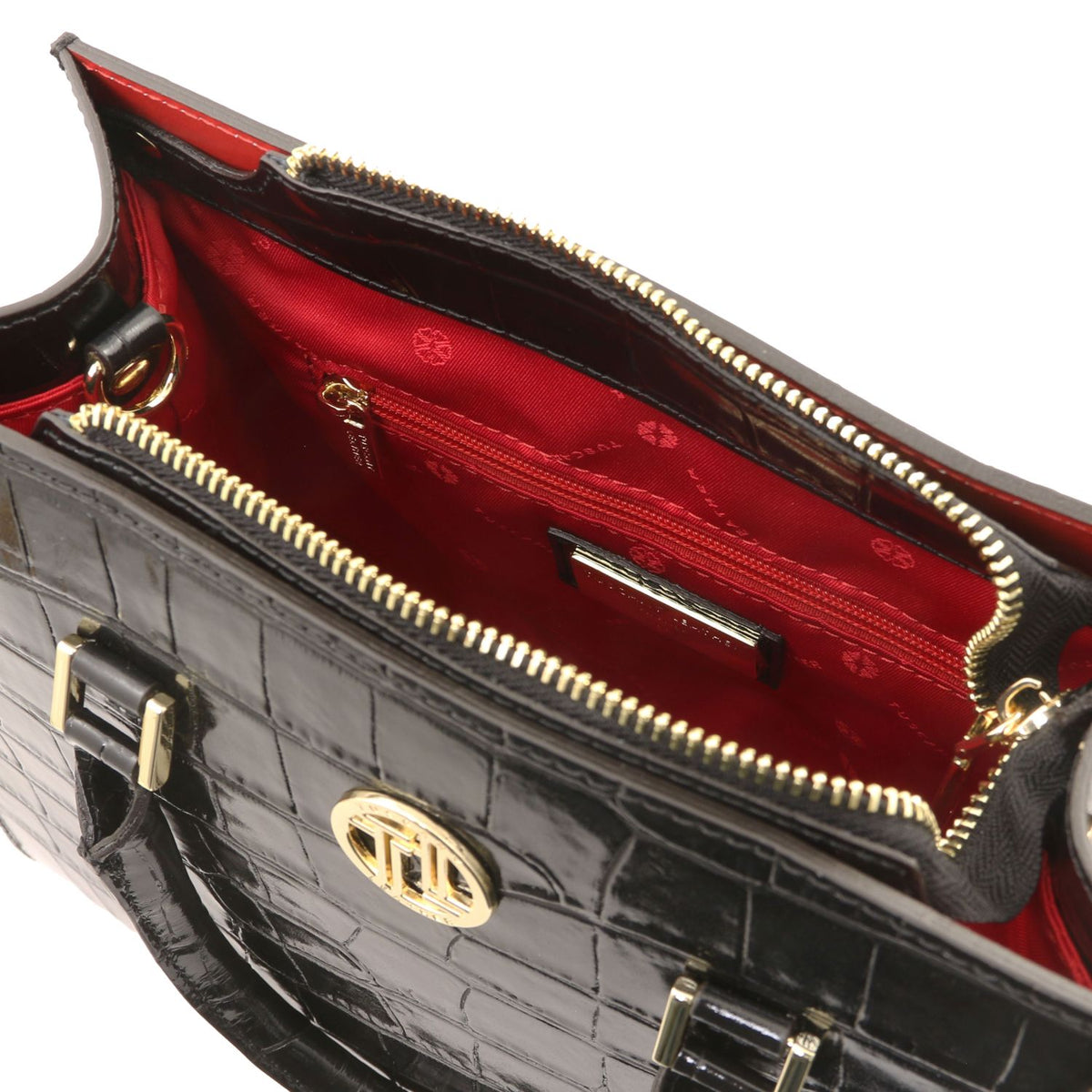 Croque – Bolso tote de piel con estampado de cocodrilo