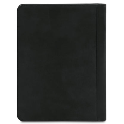 Tiberio black leather document case closed