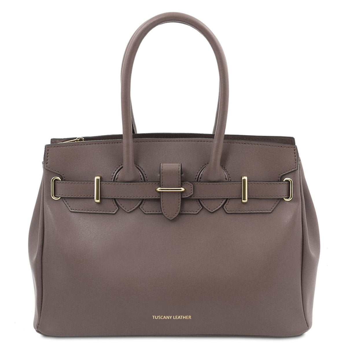 Leather handbags Dark Taupe TL Bag - Leather handbag | TL142174 San Rocco Italia