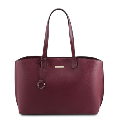 Leather shoulder bags Bordeaux TL Bag - Leather shopping bag | TL141828 San Rocco Italia