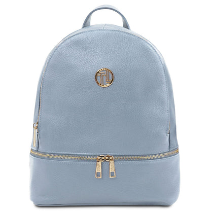 Leather backpacks for women Light Blue TL Bag - Soft leather backpack | TL142280 San Rocco Italia