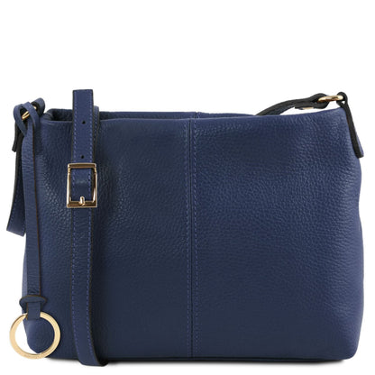 Blu TL Bag pelle morbida shoulder bag con an tracolla regolabile e gold buckle