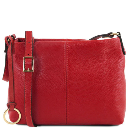 Rosso TL Bag pelle morbida shoulder bag con an tracolla regolabile e gold buckle
