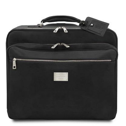 Leather Wheeled luggage Black Varsavia - Leather pilot case with two wheels | TL141888 San Rocco Italia