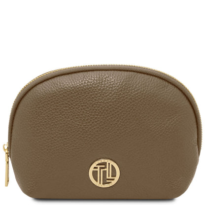 Travel leather accessories Taupe scuro Vera - Soft leather toiletry case | TL142438 San Rocco Italia