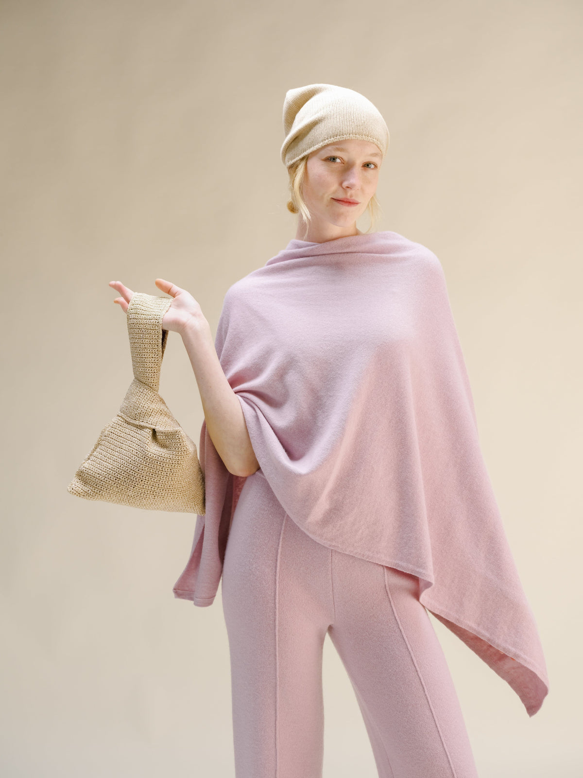 Knitwear Beige Wool & Cashmere Mix Beanie (3D-Knit) San Rocco Italia