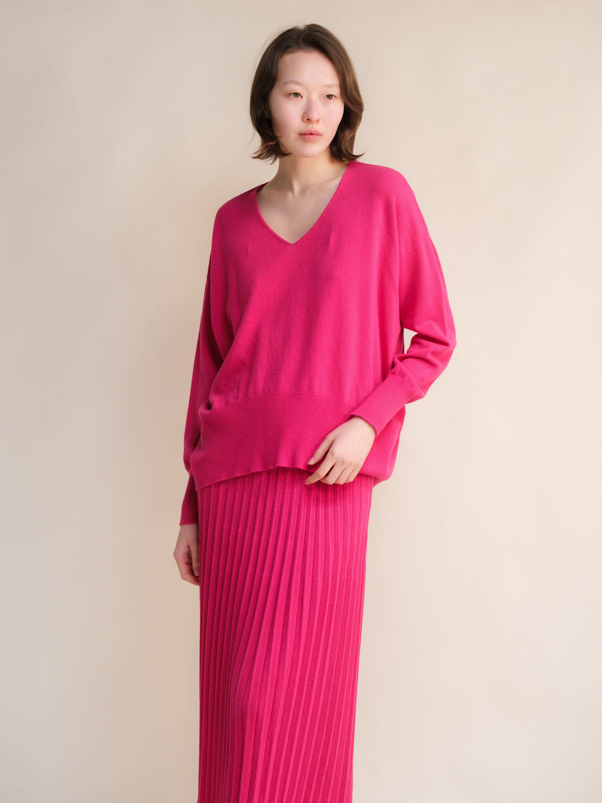 Malhas Bubble / S Wool & Cashmere Mix Maxi V-Neck Sweater San Rocco Italia