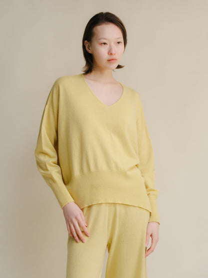 Malhas Honey / S Wool & Cashmere Mix Maxi V-Neck Sweater San Rocco Italia