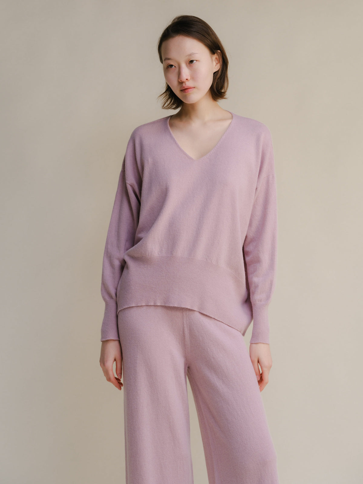 Malhas Rosa / S Wool & Cashmere Mix Maxi V-Neck Sweater San Rocco Italia