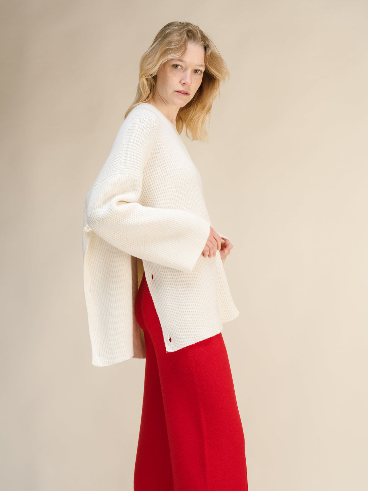 Malhas Camisola-capa oversized em mistura de lã e caxemira San Rocco Italia