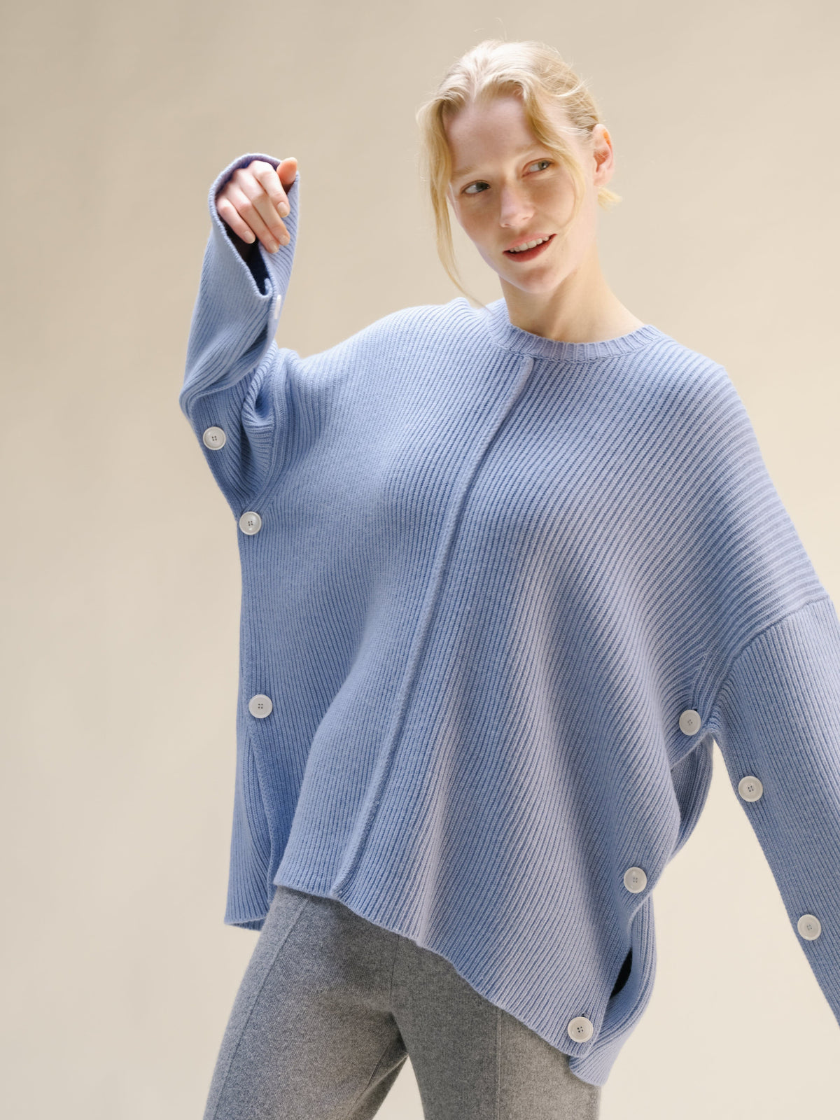 Malhas Camisola-capa oversized em mistura de lã e caxemira San Rocco Italia