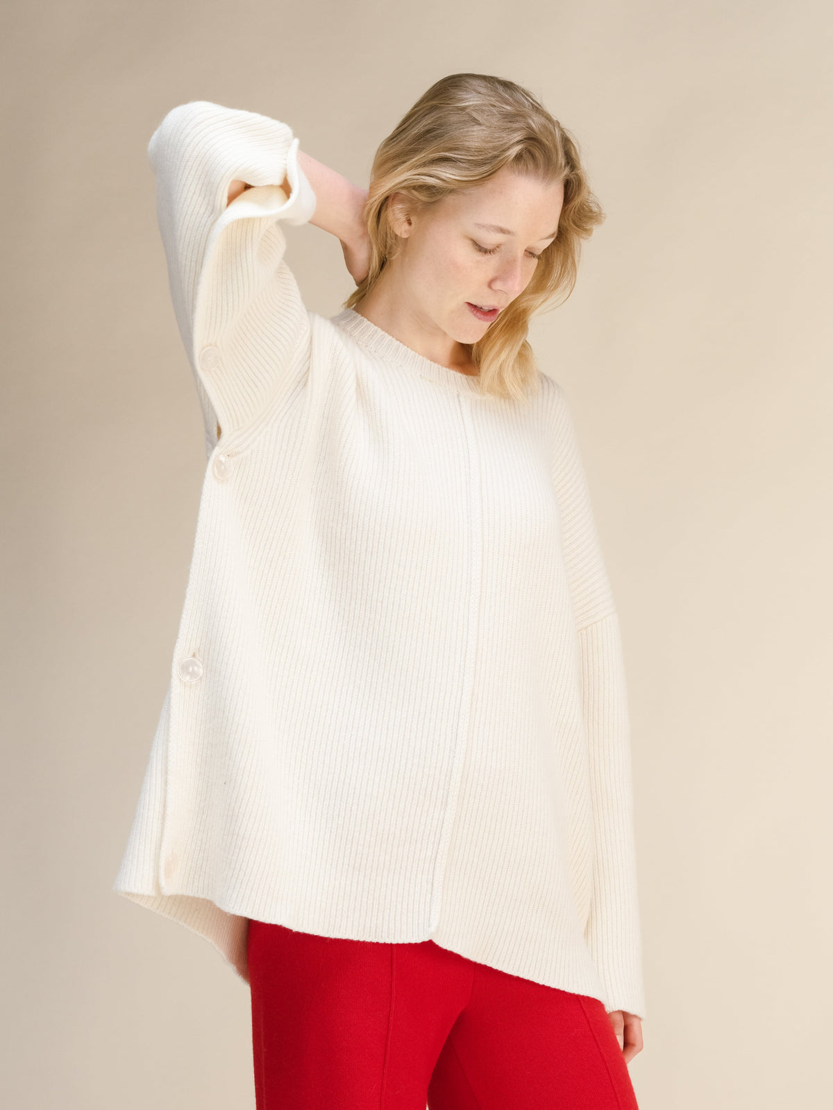 Malhas Camisola-capa oversized em mistura de lã e caxemira San Rocco Italia