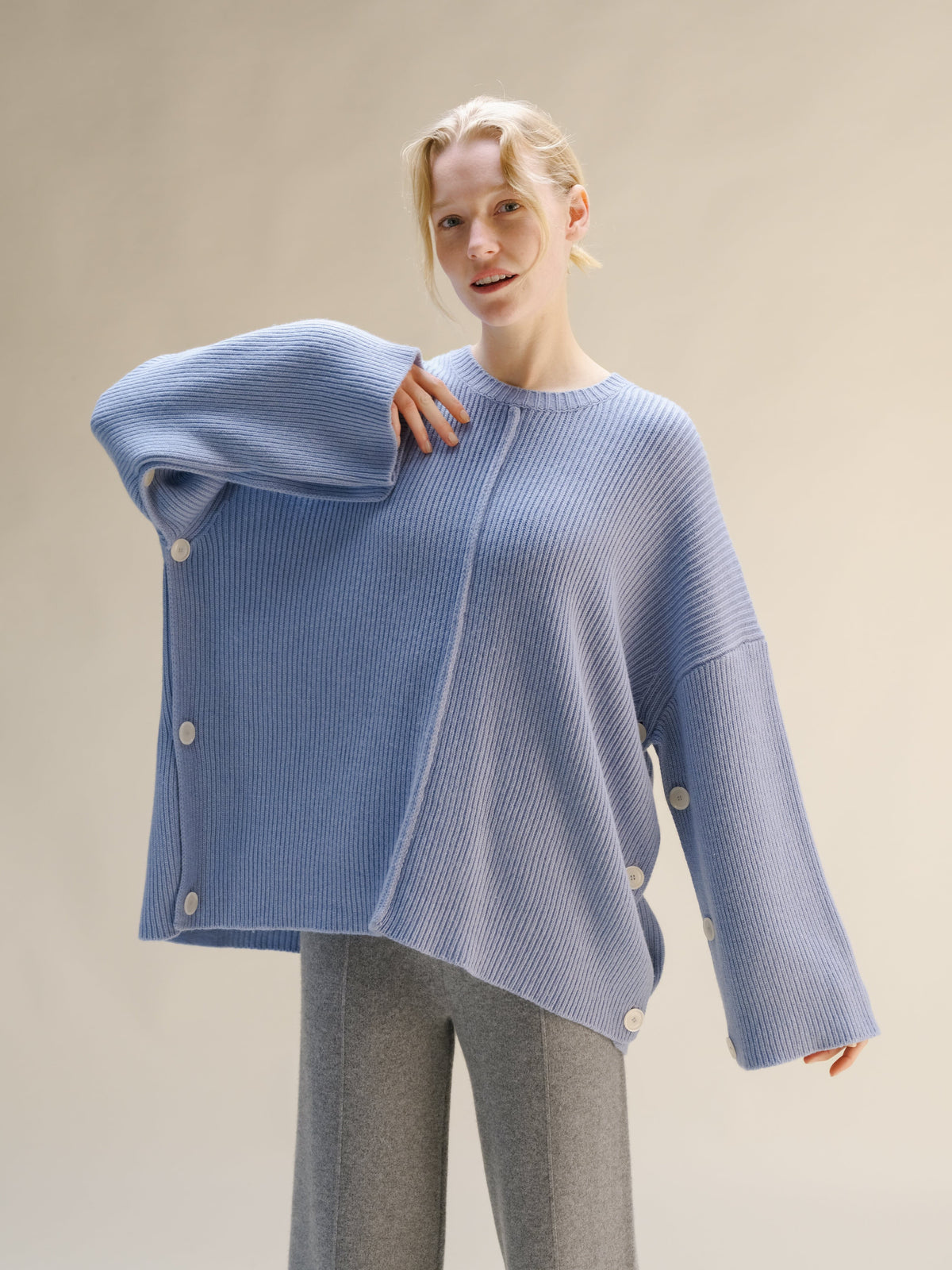 Malhas Camisola-capa oversized em mistura de lã e caxemira San Rocco Italia