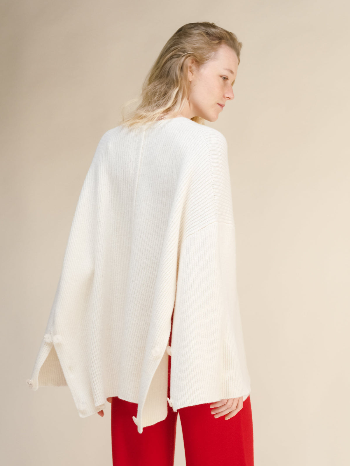 Malhas Camisola-capa oversized em mistura de lã e caxemira San Rocco Italia